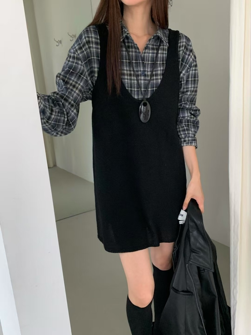 ANOU韓國直郵㊣女士新款休閑人氣時尚真品熱賣25秋冬連衣裙ANOU連衣裙