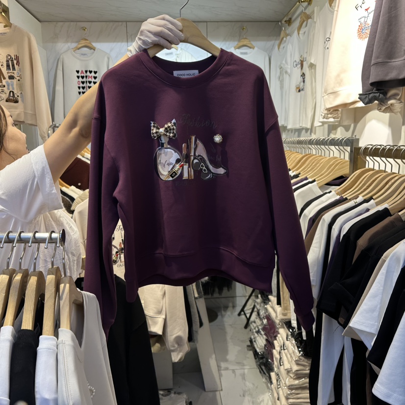 COCO HOLIC東大門㊣代購女裝新品25秋冬休閑真品推薦人氣衛衣COCO HOLIC衛衣圖色2