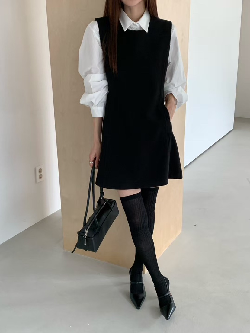 ANOU韓國代購㊣女裝新款人氣真品熱賣25秋冬職業推薦連衣裙ANOU連衣裙