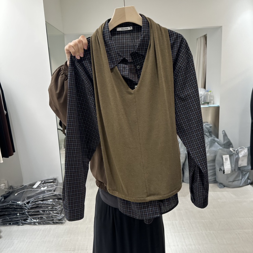 HAUTTE-P韓國代購㊣女士新款真品25秋冬人氣吊帶背心不含內搭HAUTTE吊帶/背心圖色2
