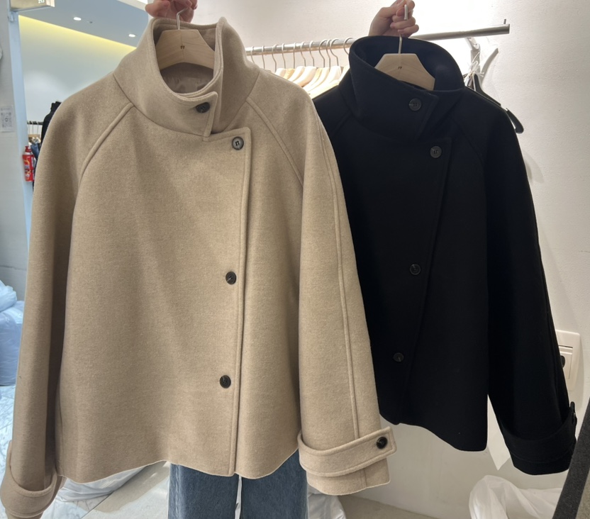 FF韓國代購㊣女士新品熱賣職業真品25秋冬人氣短款大衣羊毛FF/SUNDAY短款大衣