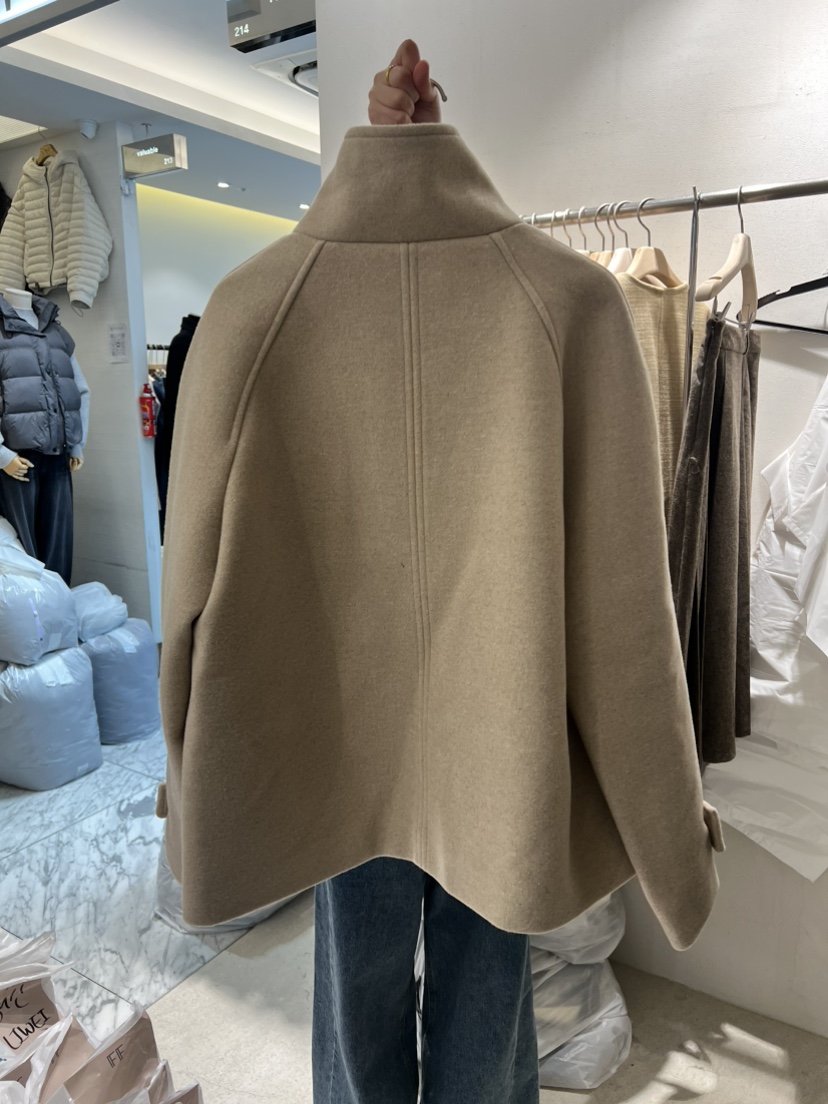 FF韓國代購㊣女士新品熱賣職業真品25秋冬人氣短款大衣羊毛FF/SUNDAY短款大衣