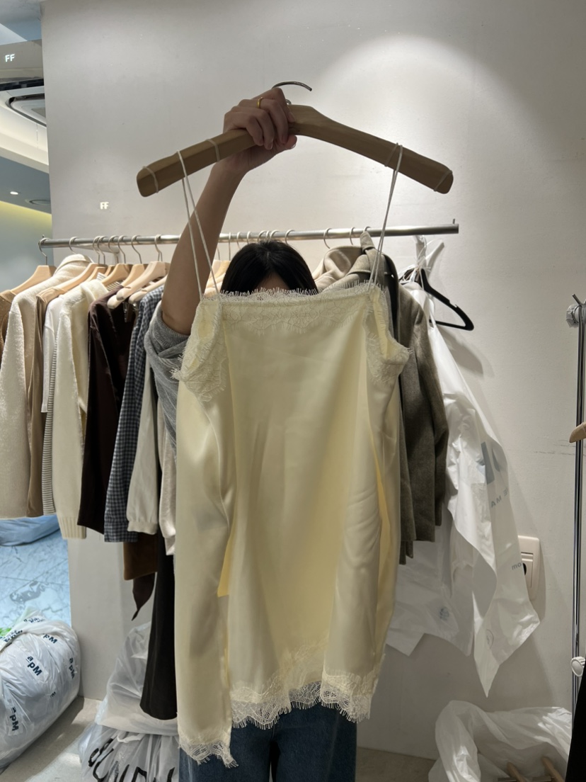FF東大門㊣實拍女裝新款真品推薦25秋冬人氣休閑吊帶背心蕾絲FF/SUNDAY吊帶/背心