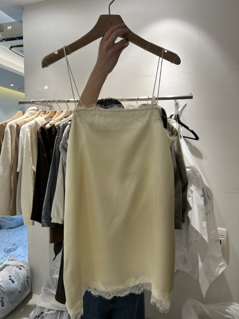 FF東大門㊣實拍女裝新款真品推薦25秋冬人氣休閑吊帶背心蕾絲FF/SUNDAY吊帶/背心圖色1