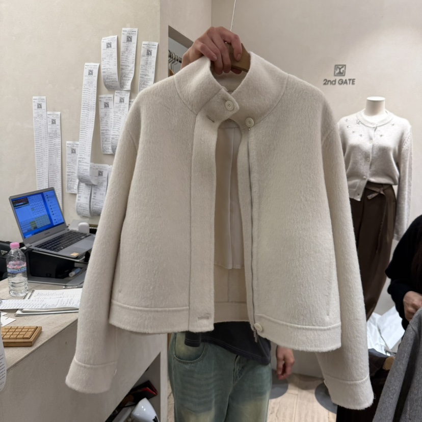 2ND GATE韓國直郵㊣女裝新品熱賣人氣職業25秋冬短款大衣羊駝2ND GATE短款大衣