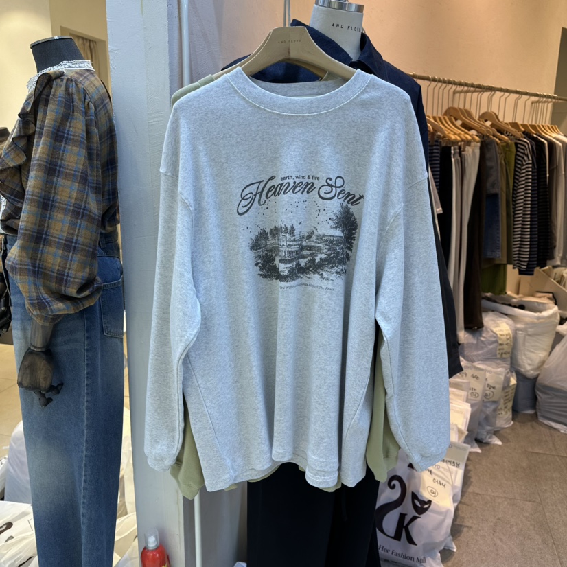 AND FLOYD韓國直郵㊣女裝新款休閑25秋冬職業真品人氣長袖T恤stunning and Floyd長袖T恤圖色2