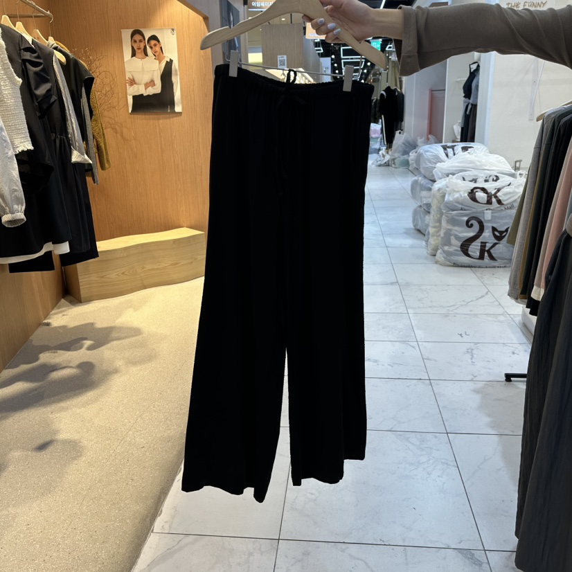 FUNNY POWDER韓國代購㊣女士新品推薦時尚25秋冬熱賣休閑褲THE FUNNY休閑褲圖色4黑色