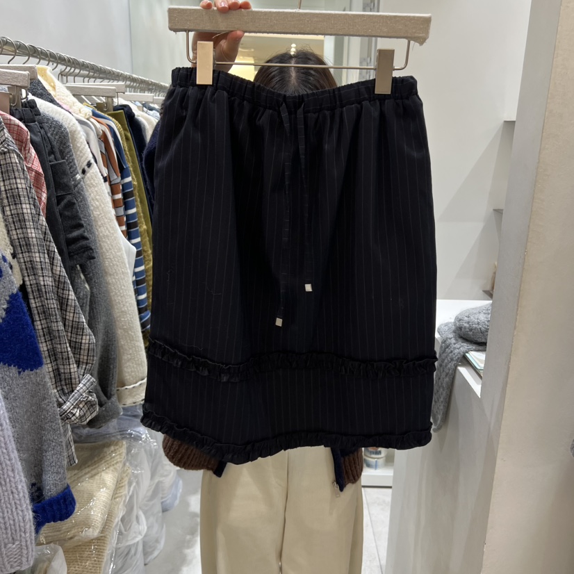 ASOME韓國代購㊣女士新品真品25秋冬時尚人氣半身裙中短裙條紋A.SOME半身裙/中短裙