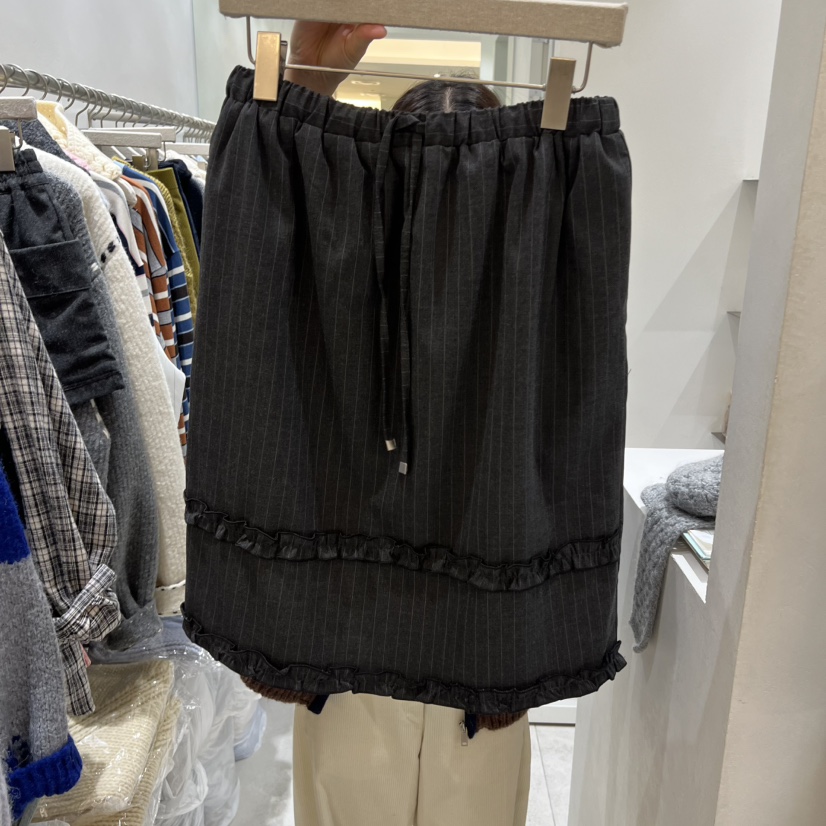 ASOME韓國代購㊣女士新品真品25秋冬時尚人氣半身裙中短裙條紋A.SOME半身裙/中短裙圖色2