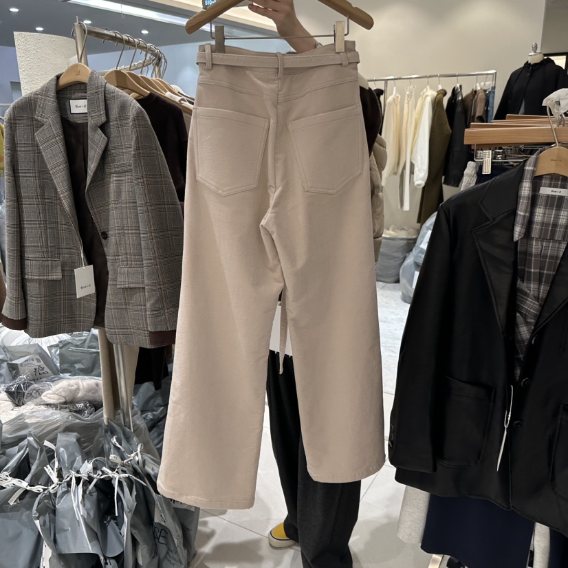 BLUEI-D東大門㊣直郵女裝新品25秋冬時尚熱賣休閑褲含腰帶Blue i-d休閑褲