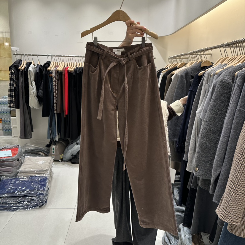 BLUEI-D東大門㊣直郵女裝新品25秋冬時尚熱賣休閑褲含腰帶Blue i-d休閑褲