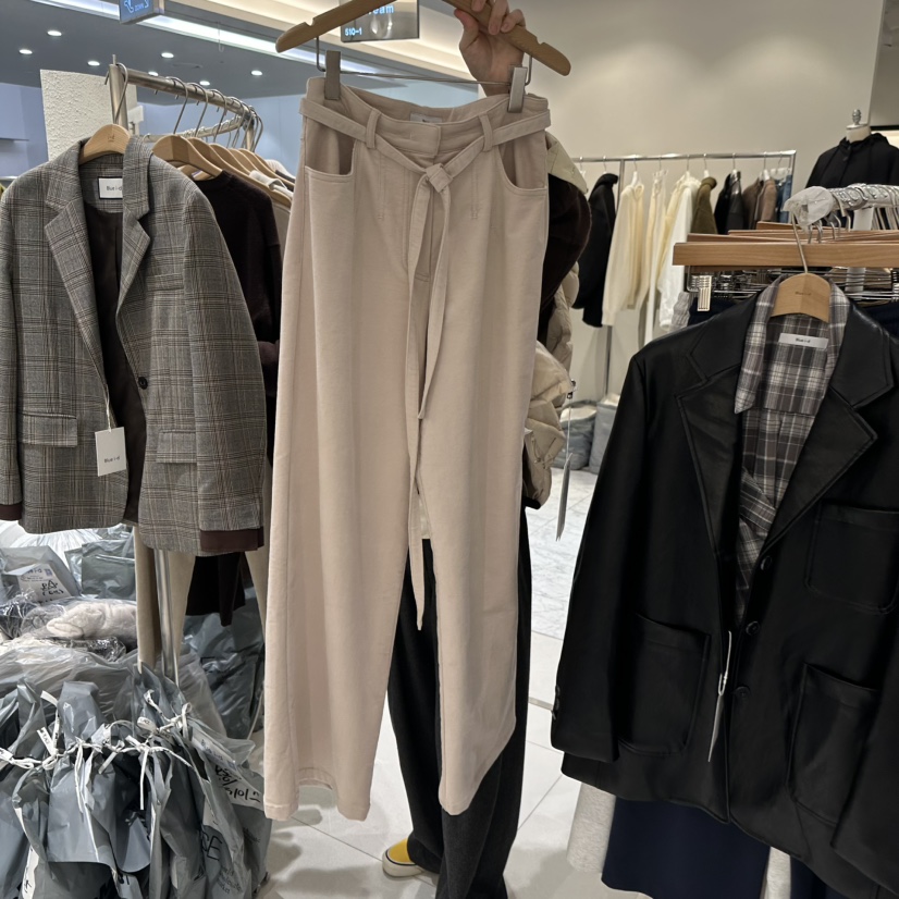 BLUEI-D東大門㊣直郵女裝新品25秋冬時尚熱賣休閑褲含腰帶Blue i-d休閑褲圖色3