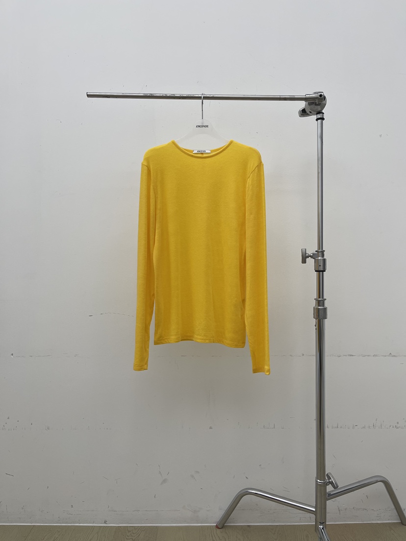 ATMOSPHERE東大門㊣實拍女裝新款25秋冬真品長袖T恤羊毛絲綢ATMOSPHERE/BLING長袖T恤圖色2