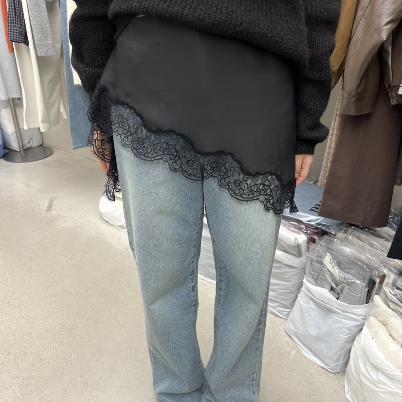 MURR韓國代購㊣女裝新品人氣休閑推薦職業熱賣真品短裙蕾絲MURR短裙圖色2