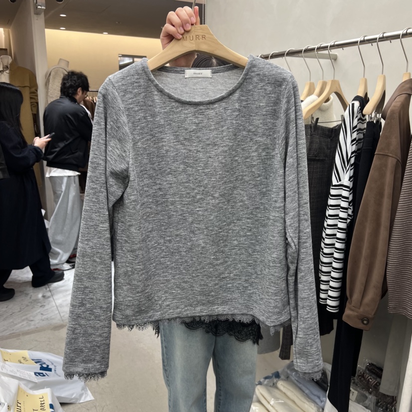 MURR韓國直郵㊣女士新款時尚真品人氣職業休閑推薦熱賣長袖T恤MURR長袖T恤圖色2