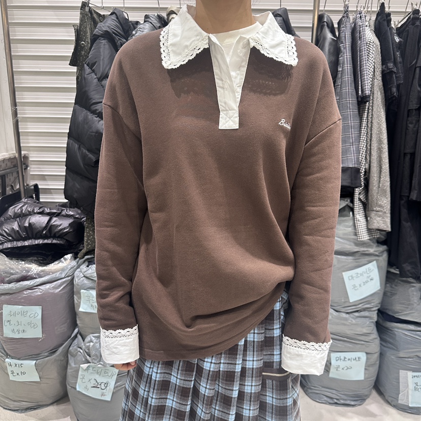 BRICKLANE東大門㊣實拍女士新品人氣25秋冬推薦長袖T恤假兩件BRICKLANE長袖T恤圖色2