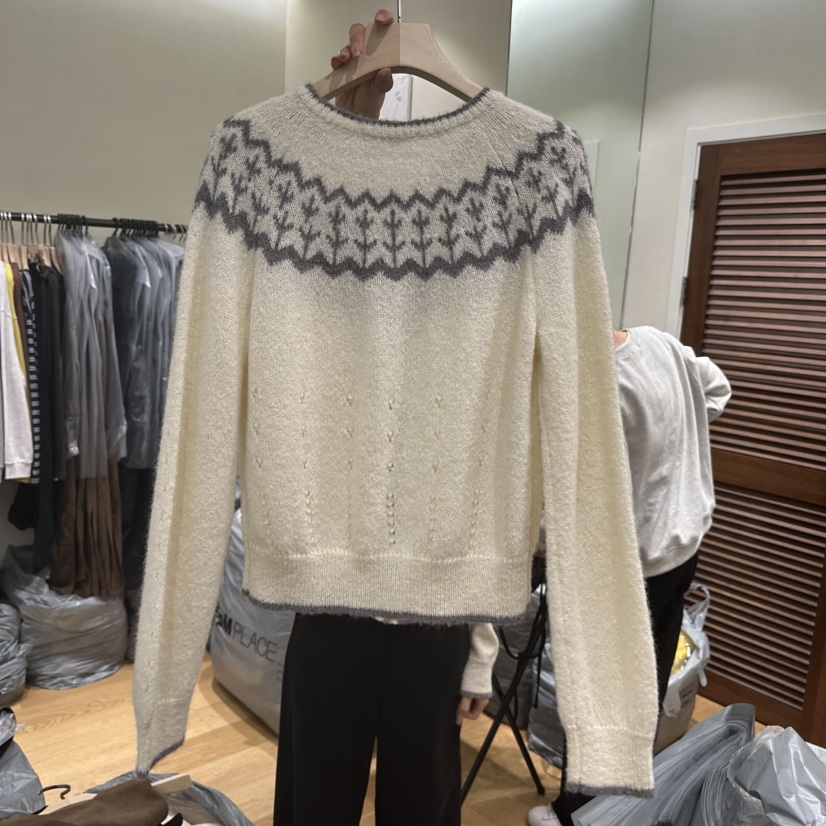 GILLI東大門㊣代購女裝新品25秋冬人氣熱賣真品針織衫拼色開衫GILLI針織衫