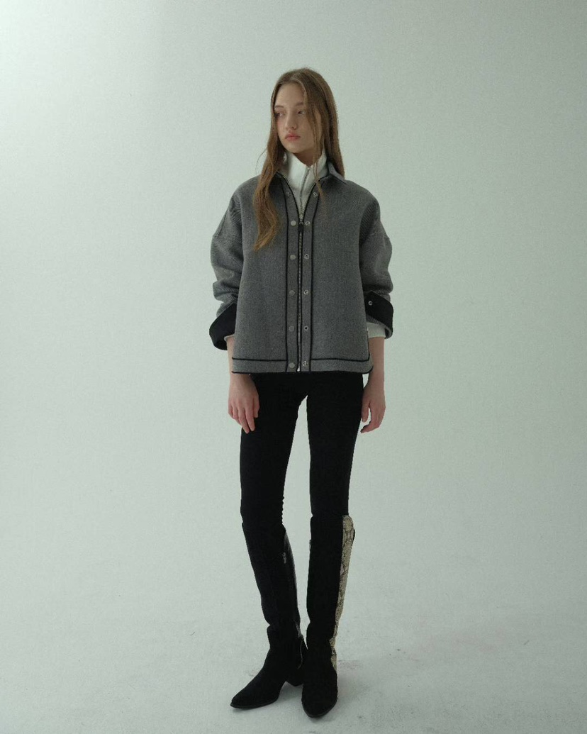 GENTLE B/LOVENTINA東大門㊣實拍女裝新品休閑夾克羊毛混紡GENTLE B/LOVENTINA夾克