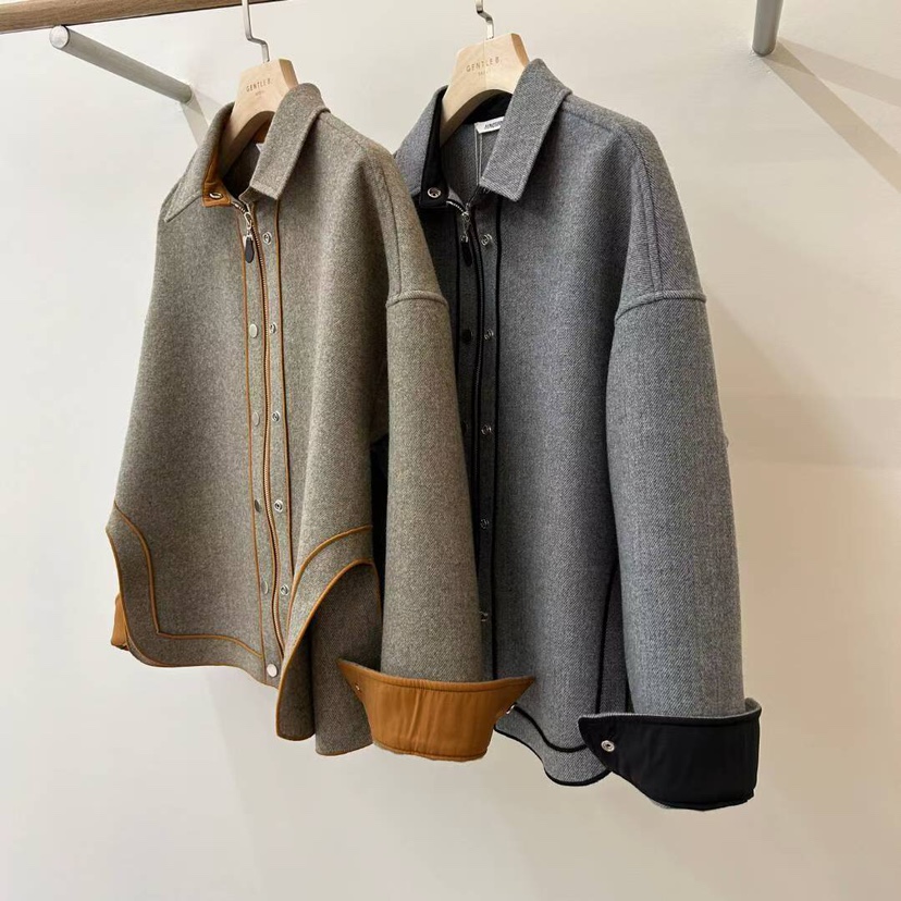 GENTLE B/LOVENTINA東大門㊣實拍女裝新品休閑夾克羊毛混紡GENTLE B/LOVENTINA夾克