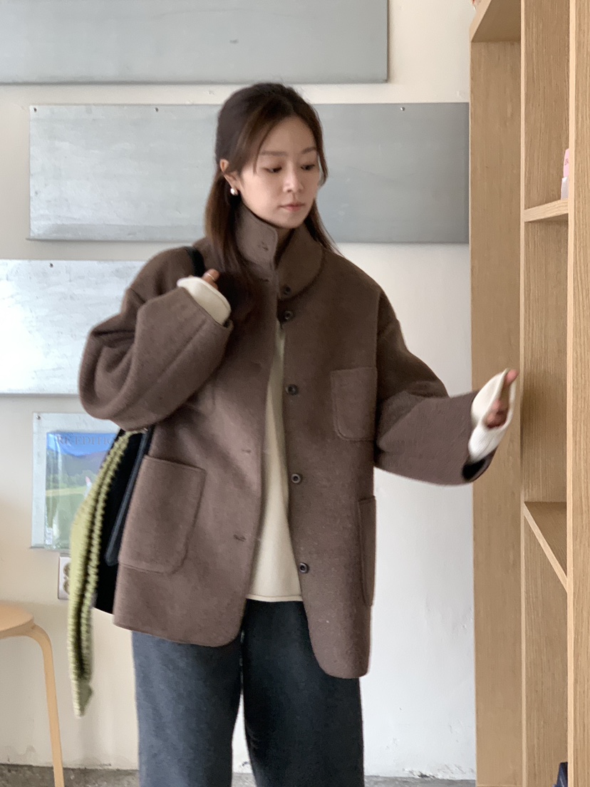 BAKING POWDER東大門㊣實拍女士新品休閑熱賣時尚短款大衣BAKING POWDER短款大衣