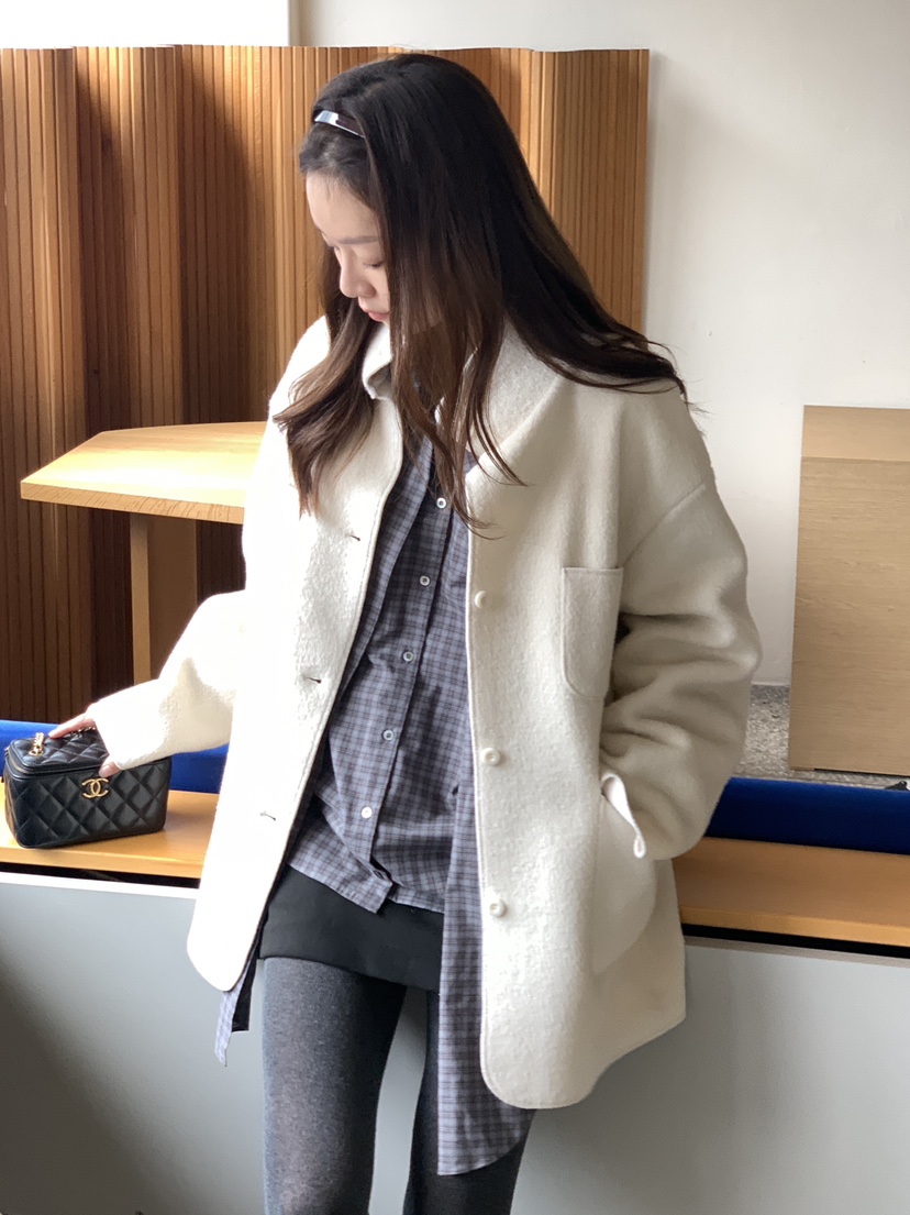 BAKING POWDER東大門㊣實拍女士新品休閑熱賣時尚短款大衣BAKING POWDER短款大衣