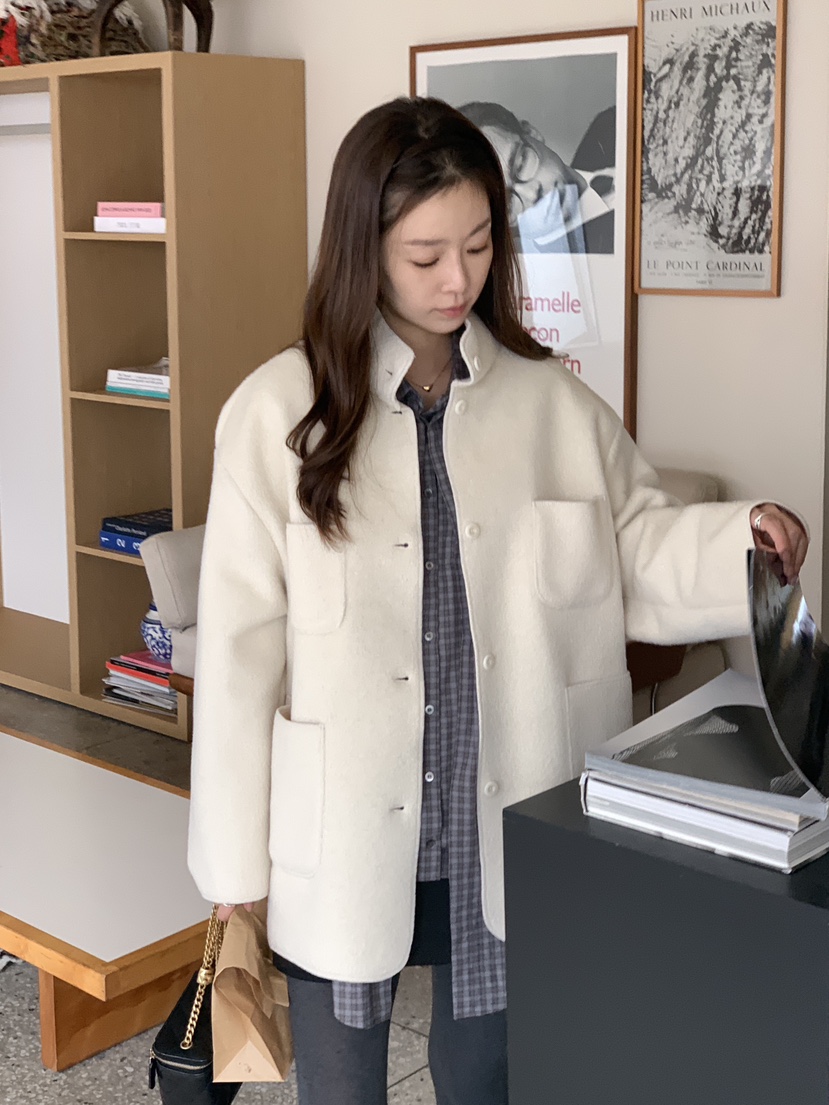 BAKING POWDER東大門㊣實拍女士新品休閑熱賣時尚短款大衣BAKING POWDER短款大衣