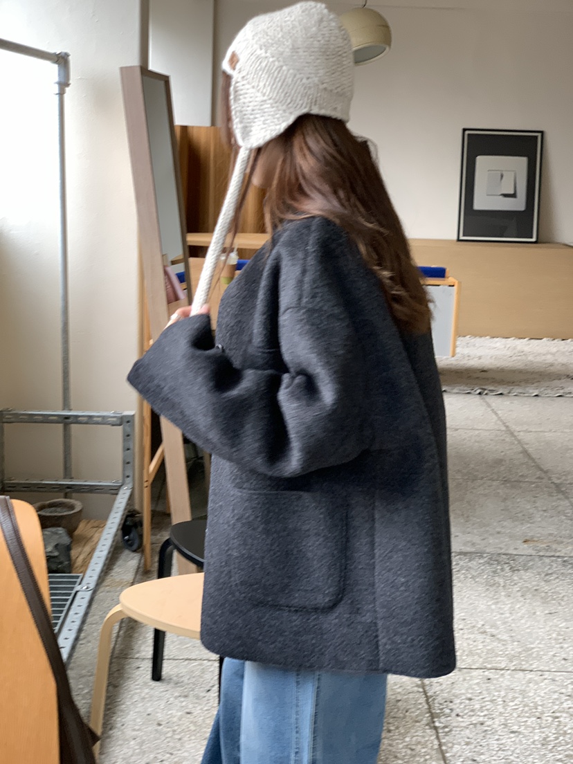 BAKING POWDER東大門㊣實拍女士新品休閑熱賣時尚短款大衣BAKING POWDER短款大衣