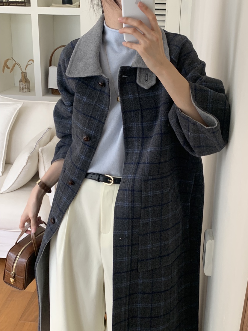 DE GO YOU韓國直郵㊣女裝新品職業時尚休閑推薦中長款大衣DE GO YOU中長款大衣