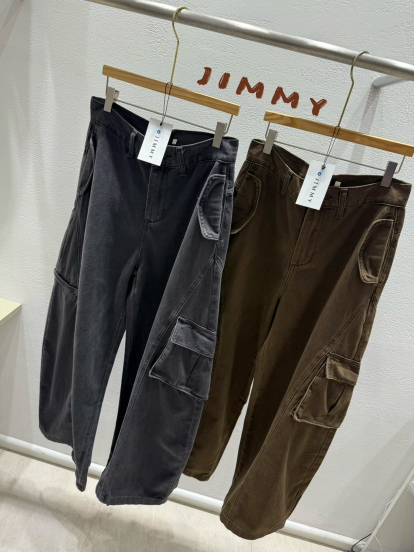 JIMMY東大門㊣實拍女士新品休閑人氣職業休閑褲不含腰帶口袋JIMMY/REMAKE休閑褲
