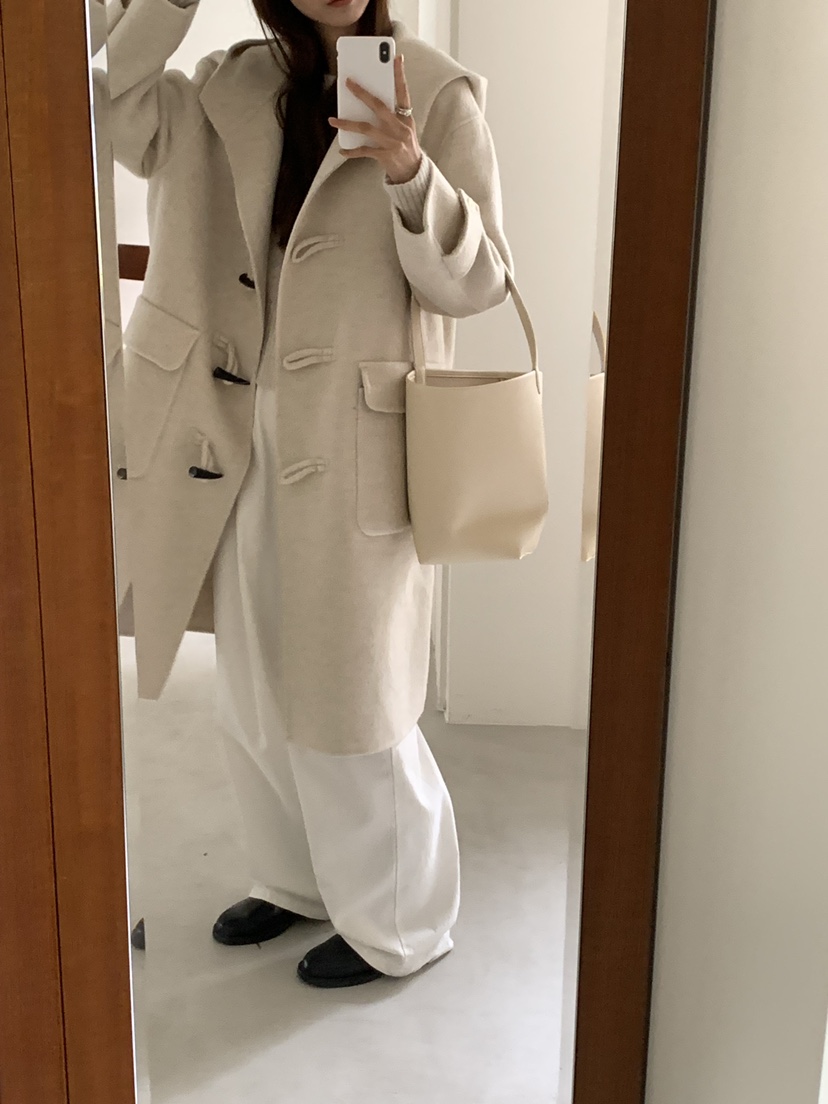 NOTICE韓國代購㊣女裝新款休閑人氣時尚推薦中長款大衣手工NOTICE中長款大衣
