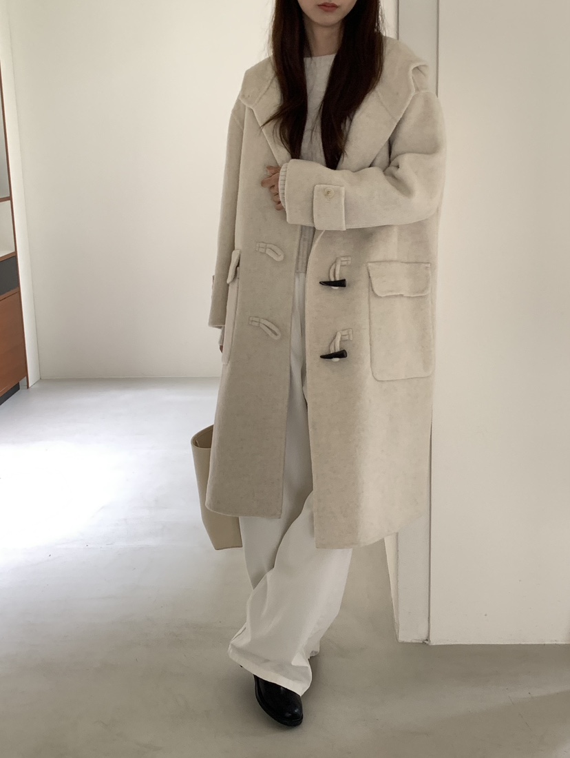 NOTICE韓國代購㊣女裝新款休閑人氣時尚推薦中長款大衣手工NOTICE中長款大衣