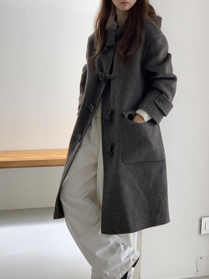 NOTICE韓國代購㊣女裝新款休閑人氣時尚推薦中長款大衣手工NOTICE中長款大衣
