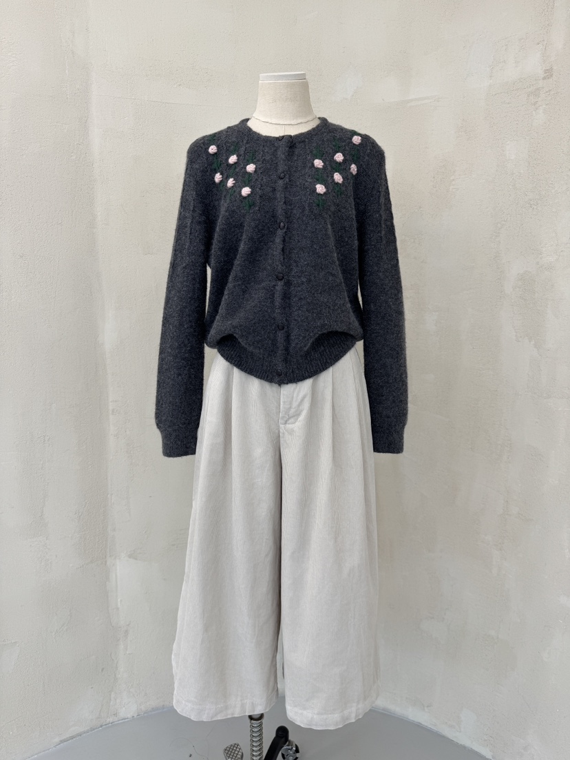 LAUNDRY韓國直郵㊣女士新品職業休閑25秋冬針織衫刺繡花朵開衫LAUNDRY針織衫