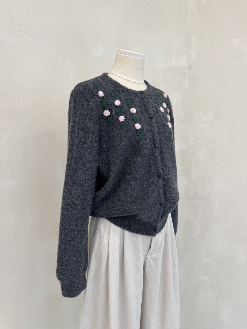 LAUNDRY韓國直郵㊣女士新品職業休閑25秋冬針織衫刺繡花朵開衫LAUNDRY針織衫