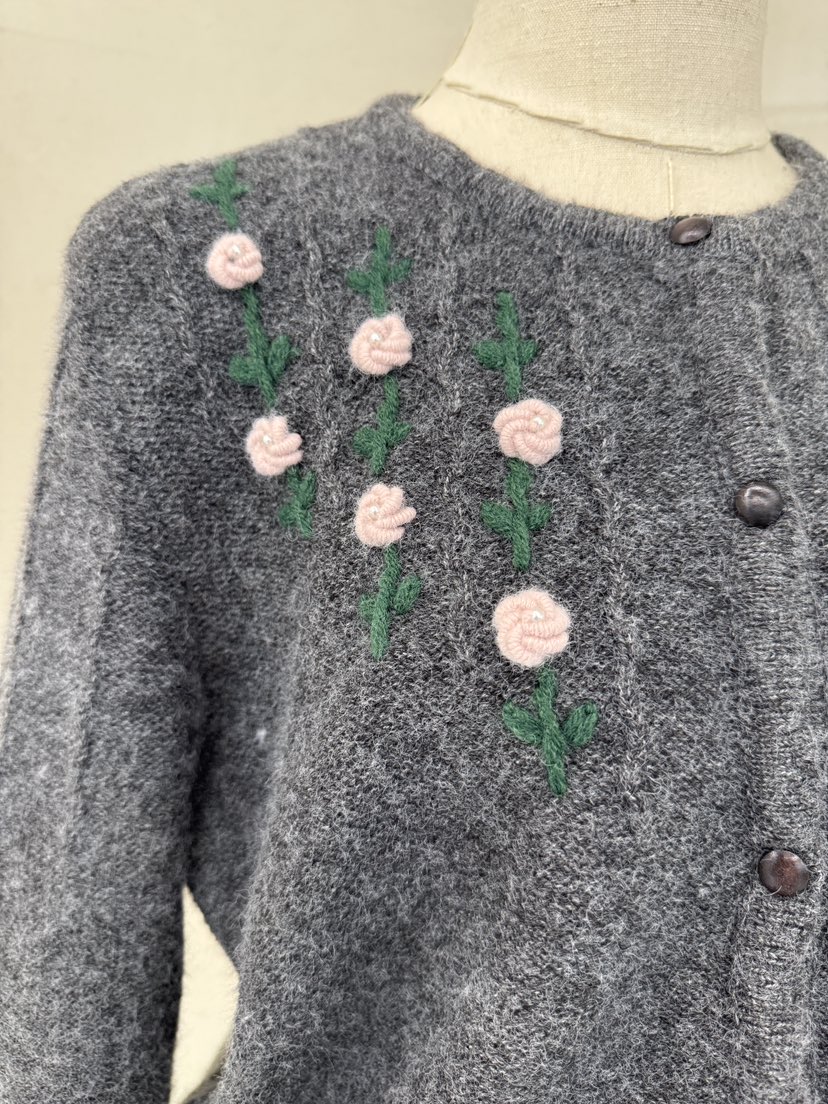 LAUNDRY韓國直郵㊣女士新品職業休閑25秋冬針織衫刺繡花朵開衫LAUNDRY針織衫