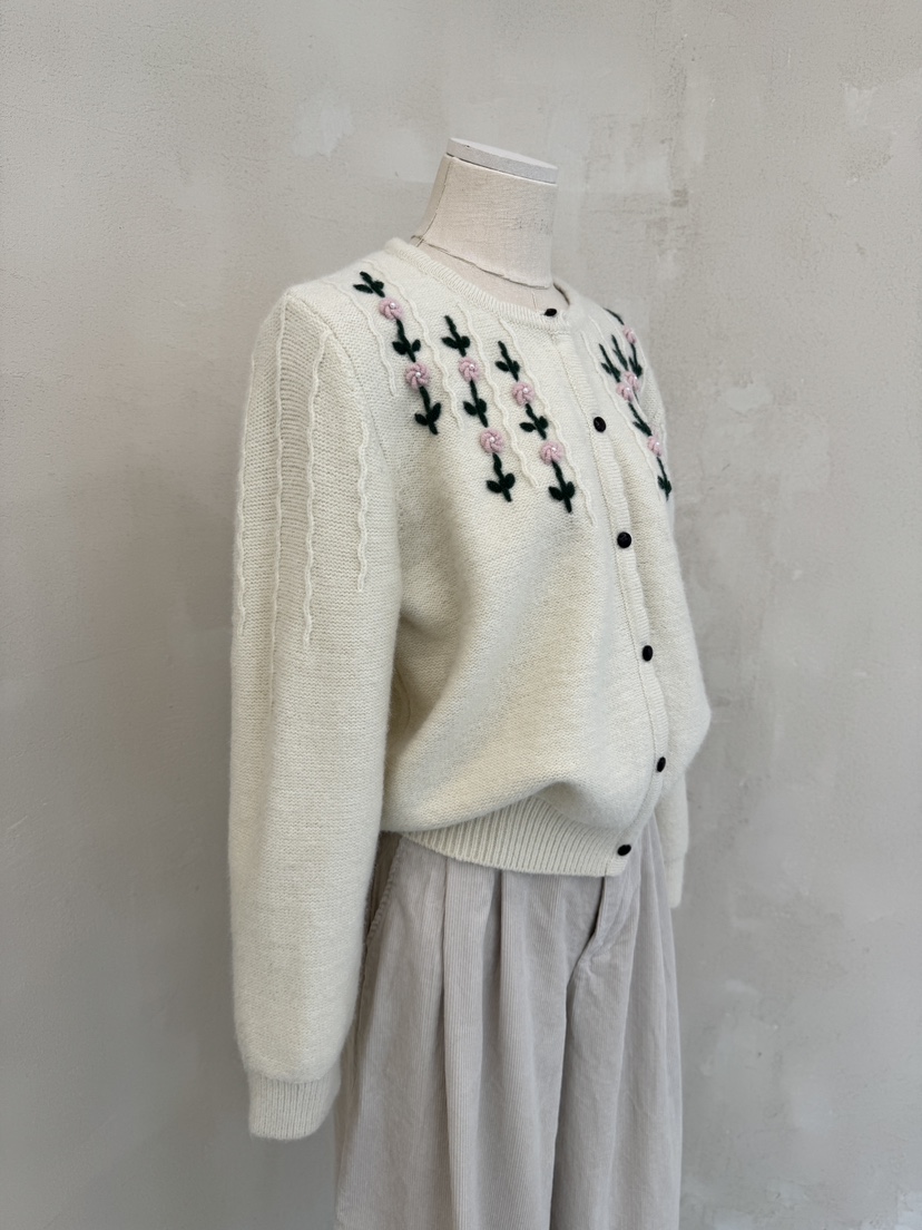 LAUNDRY韓國直郵㊣女士新品職業休閑25秋冬針織衫刺繡花朵開衫LAUNDRY針織衫