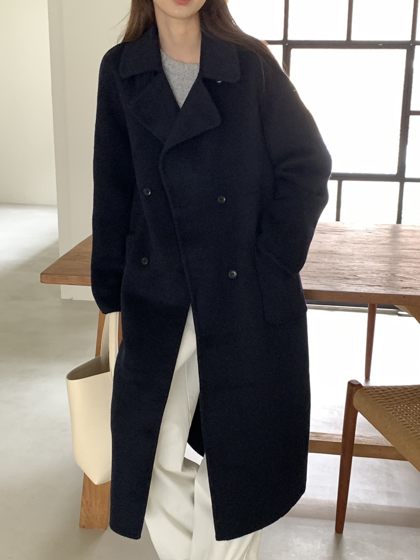 NOTICE韓國代購㊣女士新款職業推薦中長款大衣含腰帶手工長款NOTICE中長款大衣