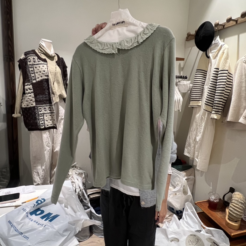 LE JARDINET東大門㊣代購女士新品熱賣長袖T恤不含項鏈加絨LE JARDINET長袖T恤