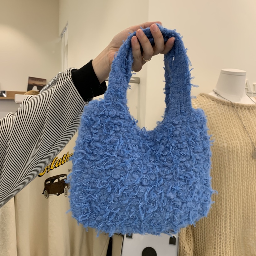 ARE東大門㊣代購女裝新品25秋冬人氣休閑職業推薦手提包毛圈ARE YOU/ARE手提包圖色2