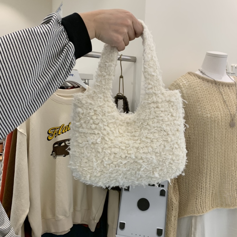 ARE東大門㊣代購女裝新品25秋冬人氣休閑職業推薦手提包毛圈ARE YOU/ARE手提包圖色4
