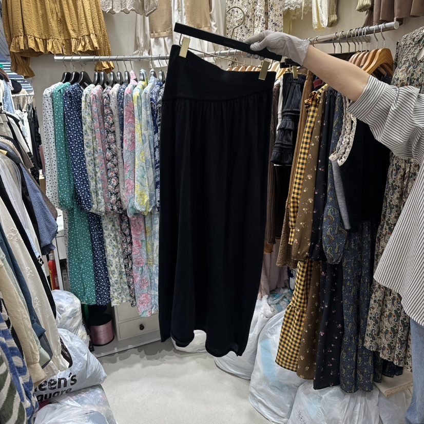BIKINI東大門㊣實拍女士新品推薦職業真品25秋冬休閑長裙褶皺BIKINI長裙