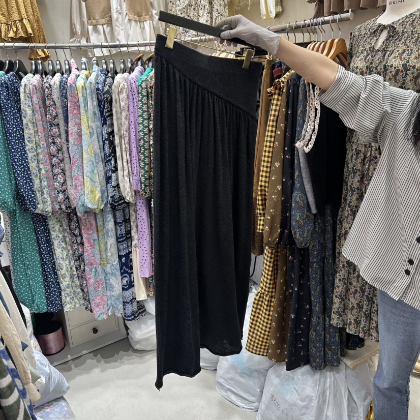 BIKINI東大門㊣實拍女士新品推薦職業真品25秋冬休閑長裙褶皺BIKINI長裙圖色2