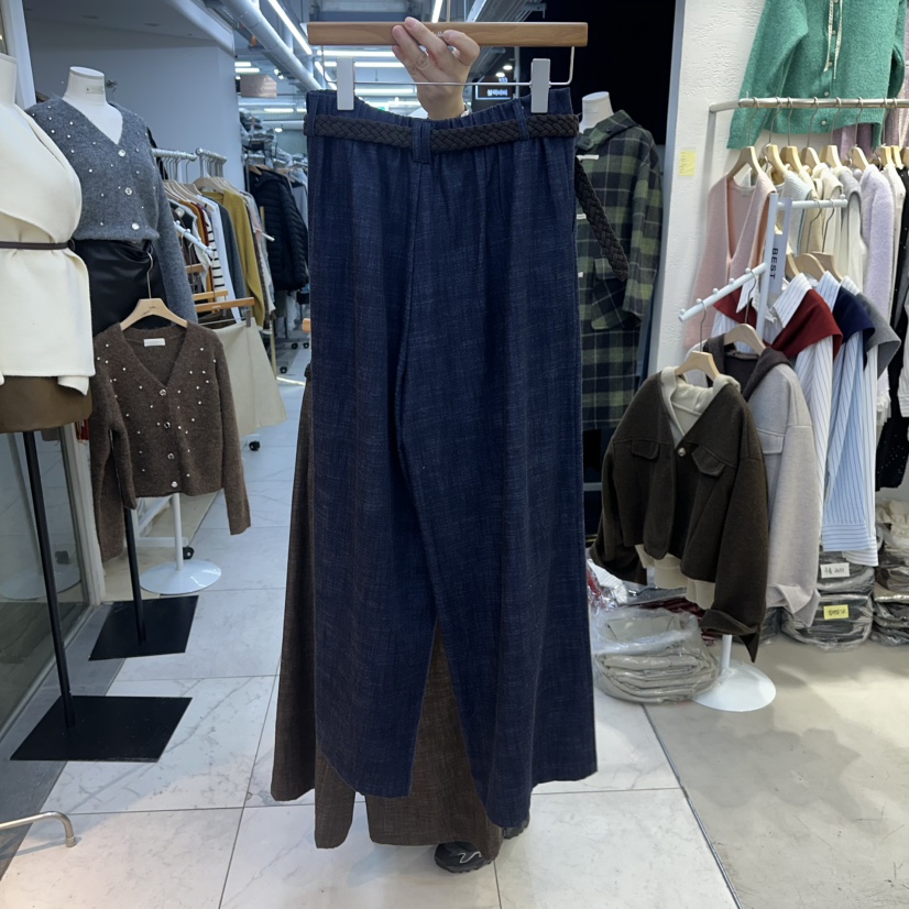 LULULALLA東大門㊣代購女裝新品熱賣25秋冬人氣休閑褲不含腰帶LULULALLA休閑褲
