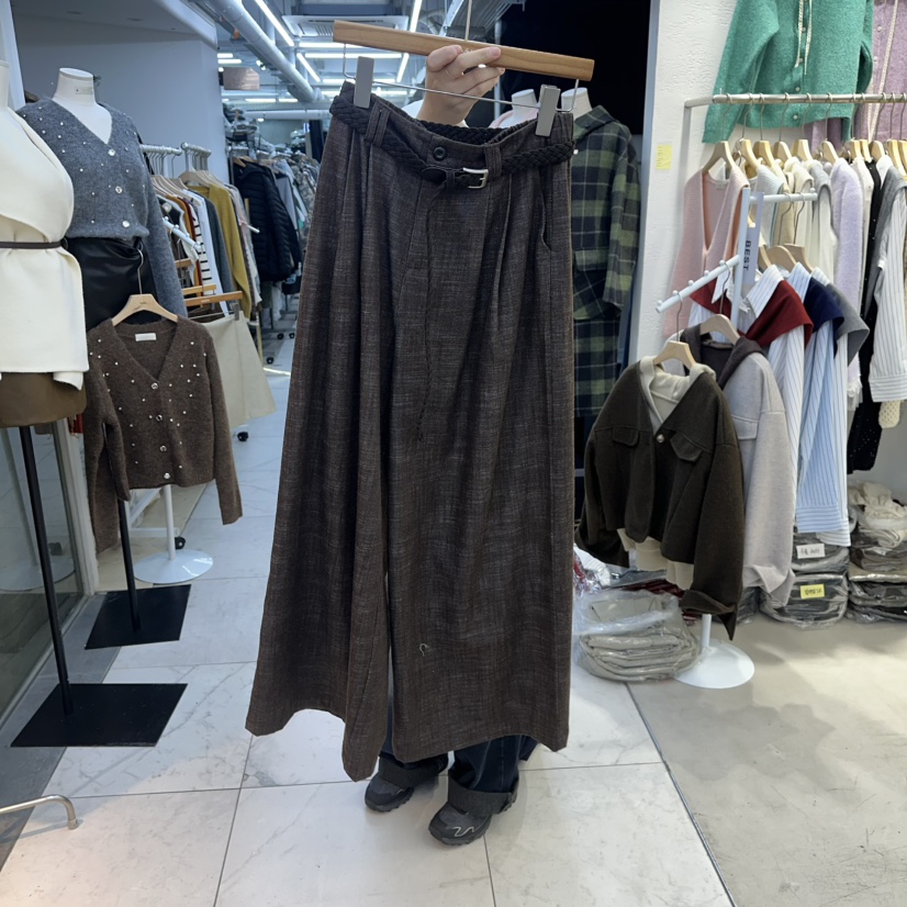 LULULALLA東大門㊣代購女裝新品熱賣25秋冬人氣休閑褲不含腰帶LULULALLA休閑褲