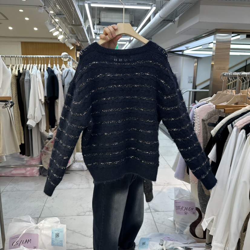 LULULALLA東大門㊣實拍女士新品25秋冬時尚熱賣推薦毛衣開衫LULULALLA毛衣