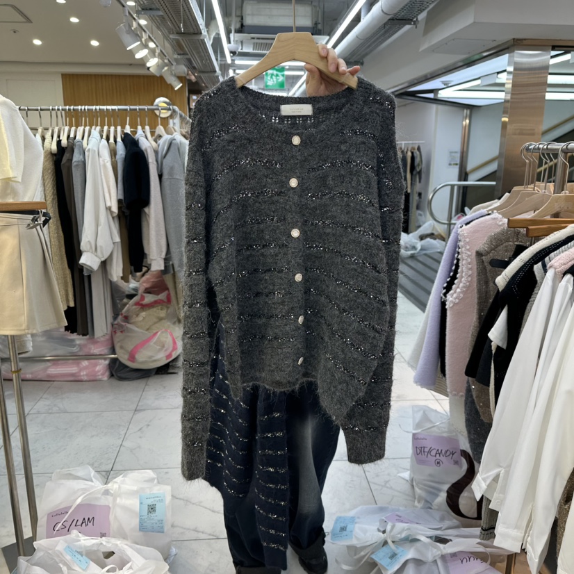 LULULALLA東大門㊣實拍女士新品25秋冬時尚熱賣推薦毛衣開衫LULULALLA毛衣