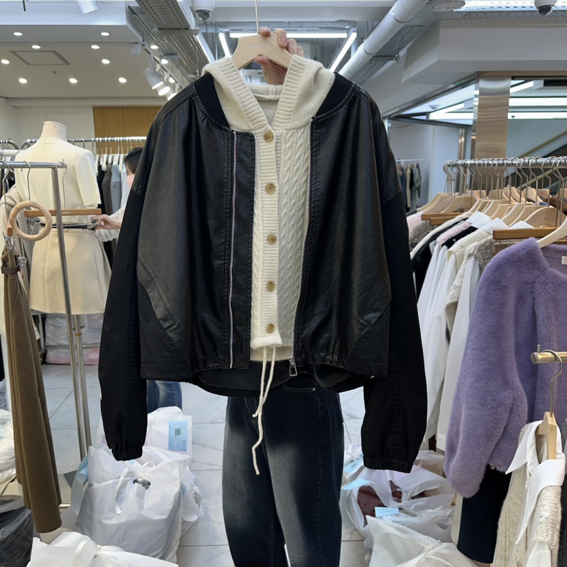 LULULALLA東大門㊣實拍女士新品人氣時尚熱賣夾克不含內搭皮革LULULALLA夾克