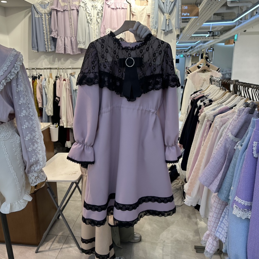 PAPA韓國代購㊣女裝新品人氣25秋冬休閑職業真品推薦連衣裙PAPA連衣裙