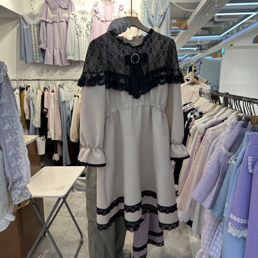 PAPA韓國代購㊣女裝新品人氣25秋冬休閑職業真品推薦連衣裙PAPA連衣裙圖色2