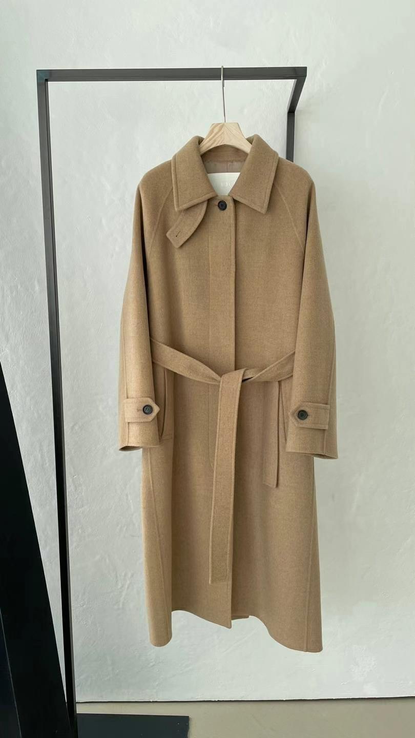 EOOB/LAMEREI韓國直郵㊣女裝新品人氣休閑中長款大衣含腰帶EOOB/LAMEREI中長款大衣